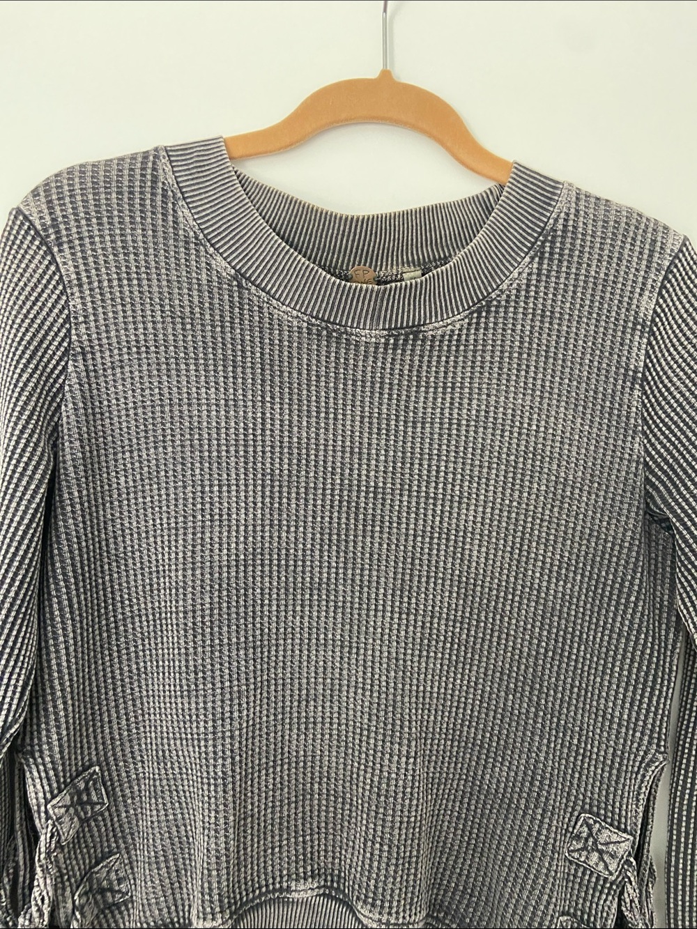 Free People Waffle Knit Long Sleeve Top - Picture 3 of 9